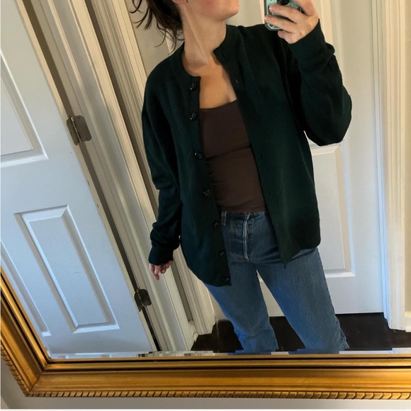 Pringles of Scotland cashmere cardigan emerald green size large - Picture 6 of 7